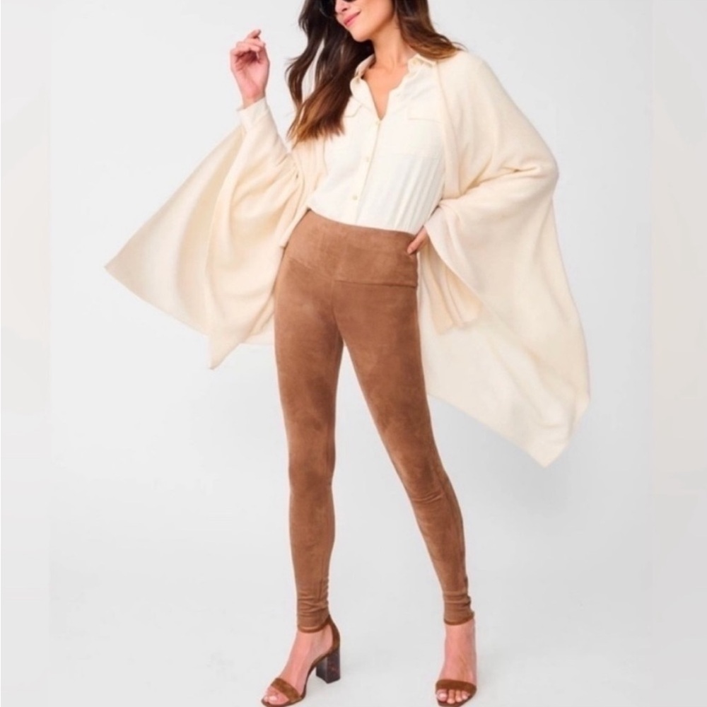 J. McLaughlin Leggings Lori Faux Suede Cognac Tan Brown XS XXS